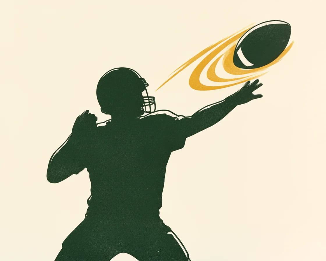 American Football illustration in The Ticket Lottery poster style