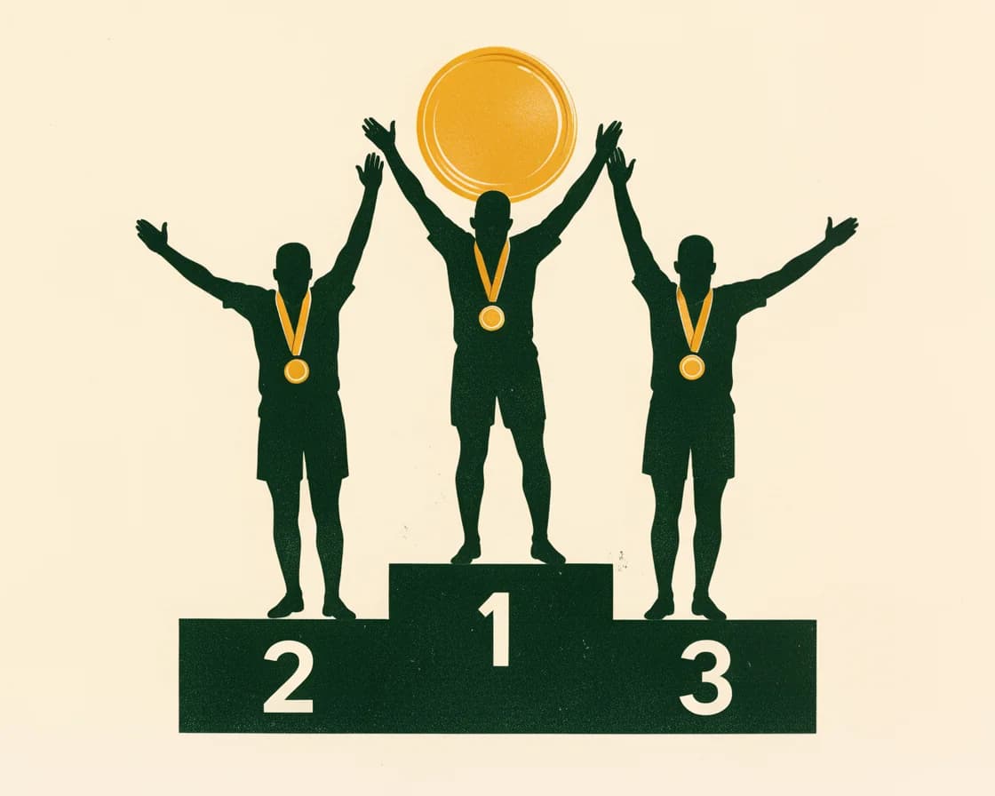 Multi-sport Games illustration in The Ticket Lottery poster style